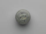 Box from set of five decorated with cranes and clouds, Stoneware with inlaid design under celadon glaze, Korea