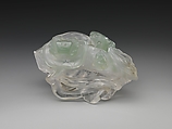 Dish with frog and lotus leaves, Rock crystal, China