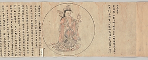 Iconographic Drawings of the Secrets of the Nine Luminaries, Sōkan (Japanese, active late 11th–early 12th century), Handscroll; ink and color on paper, Japan