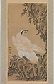 White Eagle Eyeing a Mountain Lion, Kawanabe Kyōsai 河鍋暁斎 (Japanese, 1831–1889), Hanging scroll; ink and color on paper, Japan