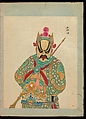 One hundred portraits of Peking opera characters, Unidentified artist, Album of fifty leaves; ink, color, and gold on silk, China
