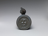 Censer in the Form of Sparrow on a Roof Tile, Lightly glazed stoneware (Bizen ware), Japan