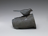 Censer in the Form of Sparrow on a Roof Tile, Lightly glazed stoneware (Bizen ware), Japan