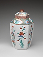 Hexagonal Jar with Flower and Bird Decoration (one of a pair), Porcelain with overglaze enamels (Arita ware, Kakiemon-related type), Japan