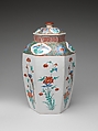 Hexagonal Jar with Flower and Bird Decoration (one of a pair), Porcelain with overglaze enamels (Arita ware, Kakiemon-related type), Japan