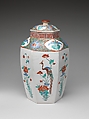Hexagonal Jar with Flower and Bird Decoration (one of a pair), Porcelain with overglaze enamels (Arita ware, Kakiemon-related type), Japan