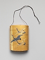 Case (Inrō) with Design of Seven Cranes in Flight, Lacquer, fundame, gold, silver, black and red hiramakie, gold foil; Interior: nashiji and fundame, Japan
