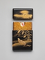 Case with Quail and Millet, Black lacquer ground with gold and silver hiramaki-e, Japan
