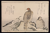 Myriad Birds:A Playful Poetry Contest (Momo chidori kyōka-awase), 2 vols., Kitagawa Utamaro (Japanese, ca. 1754–1806), Two volumes; woodblock printed books; ink and color on paper, Japan