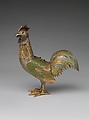 Incense Burner in the Shape of a Rooster, Copper alloy with enamels, gilding, and silvering, Japan