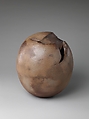 Flower Container, Kaneta Masanao (Japanese, born 1953; active Yamaguchi), Stoneware with brown glaze; Hagi ware, Japan