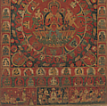 Mandala of the Sun God Surya, Kitaharasa, Distemper on cotton, Nepal, Kathmandu Valley