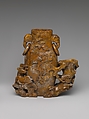 Vase with Pine and Deer, Brown agate, China