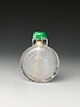 Snuff bottle with stopper, Rock crystal, China