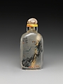 Snuff bottle with stopper, Rock crystal; pink tourmaline, China