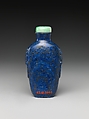 Snuff Bottle, Lapis lazuli with jadeite stopper, China