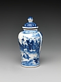 Snuff bottle with boys at play, Porcelain painted with underglaze cobalt blue (Jingdezhen ware), China