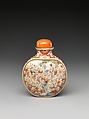Snuff Bottle with One Hundred Children, Porcelain with overglaze enamel colors, coral stopper, China