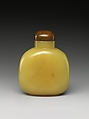 Snuff Bottle, Nephrite (jade) with agate stopper, China