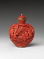 Snuff Bottle with Children at Play, Carved lacquer, China