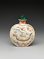 Snuff Bottle with Scene of Dragon-Boat Festival, Porcelain with overglaze enamel colors, malachite stopper, China