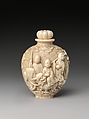 Snuff Bottle with Buddhist Figures, Ivory, China