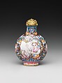 Snuff Bottle with European Woman and Child, Painted enamel on copper, China