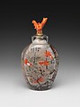 Snuff Bottle, Hair crystal, coral stopper, China