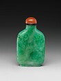 Snuff Bottle, Jade (jadeite) with agate stopper, China