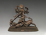 The Goddess Durga Slaying Mahisha, Copper alloy, Nepal