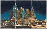 Crying Landscape, Yang Jiechang (Chinese, born 1956), Set of five triptychs; ink and color on paper, China