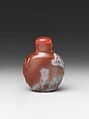Snuff Bottle, Agate with coral stopper, China