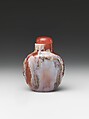 Snuff Bottle, Agate with coral stopper, China