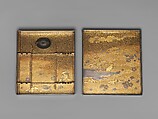Writing Box with Warbler in Plum Tree, Lacquered wood with gold and silver takamaki-e, hiramaki-e, togidashimaki-e on nashiji ground, Japan