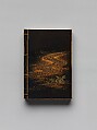Incense Box (Kōgō) in the Shape of a Volume of The Tale of Genji, Lacquered wood with gold and silver togidashimaki-e, Japan