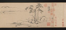 Twin Pines, Level Distance, Zhao Mengfu (Chinese, 1254–1322), Handscroll; ink on paper, China