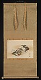 Mask for the Noh Play Okina, Shibata Zeshin (Japanese, 1807–1891), Hanging scroll; pigments, lacquer, mother-of-pearl, gold foil, and ink on paper , Japan