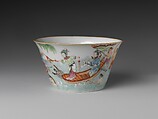 Cup with narrative scene from the “Legend of the White Snake”, Porcelain painted in overglaze polychrome enamels (Jingdezhen ware), China