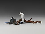 Brush Rest with White Cockatoo, Porcelain with underglaze blue and overglaze enamels (Hirado ware), Japan