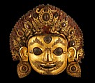 Bhairava, Gilded copper, rock crystal, paint, Nepal, Kathmandu Valley