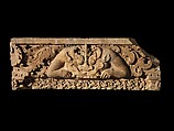 Lintel with Anthropomorphic Dragon in Foliage, Sandstone, Vietnam or Cambodia