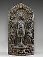 Vishnu Accompanied by Lakshmi and Sarasvati, Black phyllite, Bangladesh