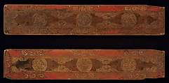 Pair of Manuscript Covers, Each with Five Deities, Distemper and gilt on wood, Tibet