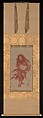 Red Zhong Kui, the Demon Queller, Katsushika Hokusai (Japanese, Tokyo (Edo) 1760–1849 Tokyo (Edo)), Hanging scroll; ink and color on silk, Japan