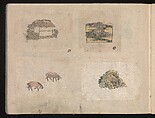 Miniature Drawings for Craftspeople, Katsushika Hokusai (Japanese, Tokyo (Edo) 1760–1849 Tokyo (Edo)), Two albums pasted with 548 drawings; ink and color on paper, Japan