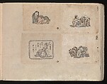 Miniature Drawings for Craftspeople, Katsushika Hokusai (Japanese, Tokyo (Edo) 1760–1849 Tokyo (Edo)), Two albums pasted with 548 drawings; ink and color on paper, Japan