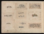 Miniature Drawings for Craftspeople, Katsushika Hokusai (Japanese, Tokyo (Edo) 1760–1849 Tokyo (Edo)), Two albums pasted with 548 drawings; ink and color on paper, Japan
