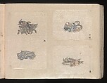 Miniature Drawings for Craftspeople, Katsushika Hokusai (Japanese, Tokyo (Edo) 1760–1849 Tokyo (Edo)), Two albums pasted with 548 drawings; ink and color on paper, Japan