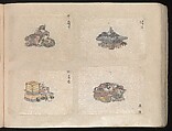 Miniature Drawings for Craftspeople, Katsushika Hokusai (Japanese, Tokyo (Edo) 1760–1849 Tokyo (Edo)), Two albums pasted with 548 drawings; ink and color on paper, Japan
