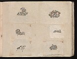 Miniature Drawings for Craftspeople, Katsushika Hokusai (Japanese, Tokyo (Edo) 1760–1849 Tokyo (Edo)), Two albums pasted with 548 drawings; ink and color on paper, Japan